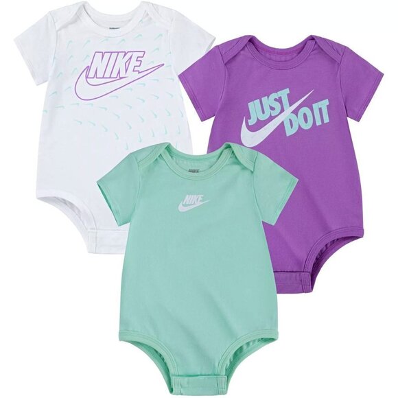 Nike Baby Girl Just Do It Bodysuit 3 Pack - Picture 1 of 8